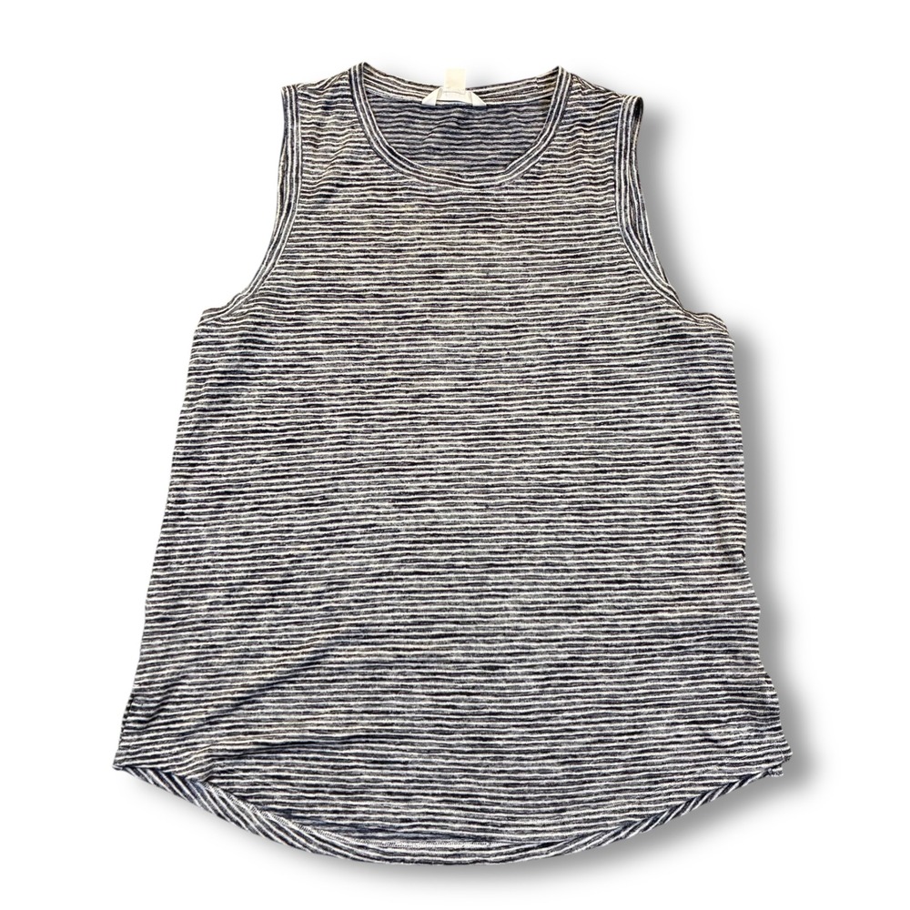 EUC Athleta Breezy Tank Top Women's L Striped Sleeveless Athletic Workout Casual